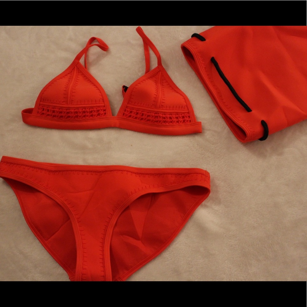 Triangl Gigi Bikini in Red Velvet. Top-S Bottom-M